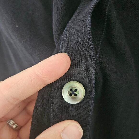 United Arrows Dark Blue Lightweight Cardigan Sweater sz Small Basic Minimalist - Picture 5 of 6